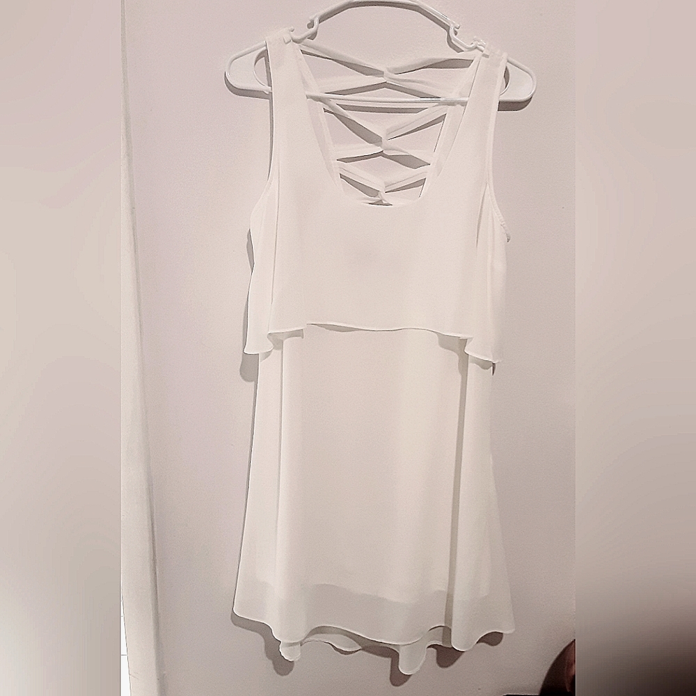 Love Letter Strappy back Fit & flare Short Dress w/Scoop neck